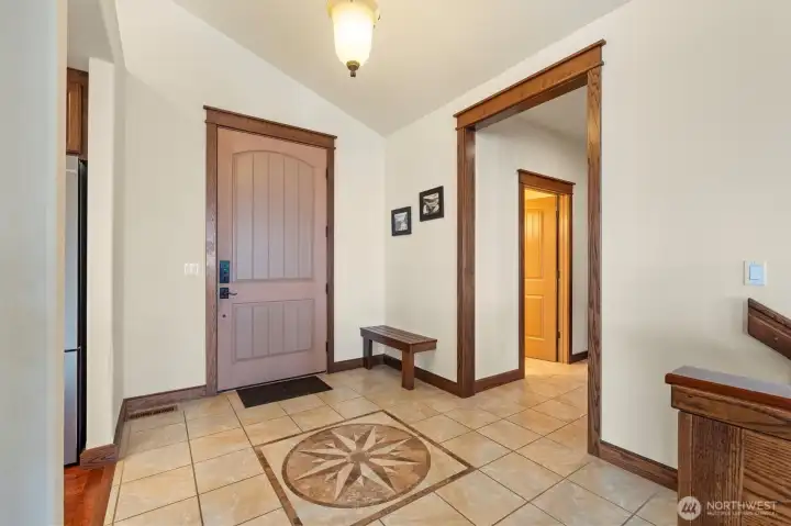 Front entry way and half bath
