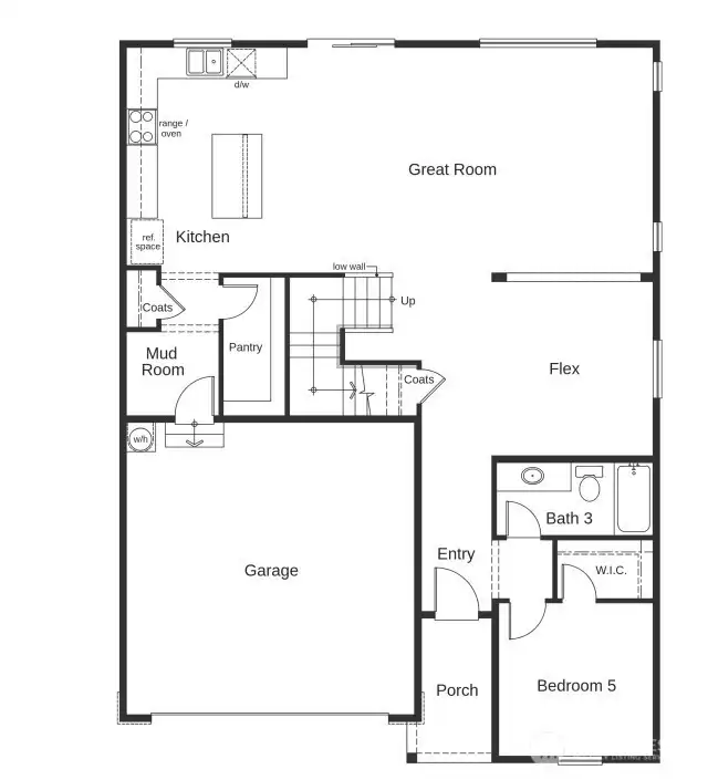 2925 Elevation A Level 1 Floor Plan
