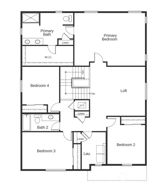 2925 Elevation A Level 2 Floor Plan