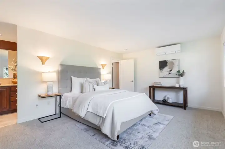 Primary suite offers year round cooling and heating with HVAC mini-split system