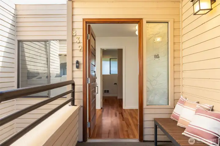 Outside entry on third floor