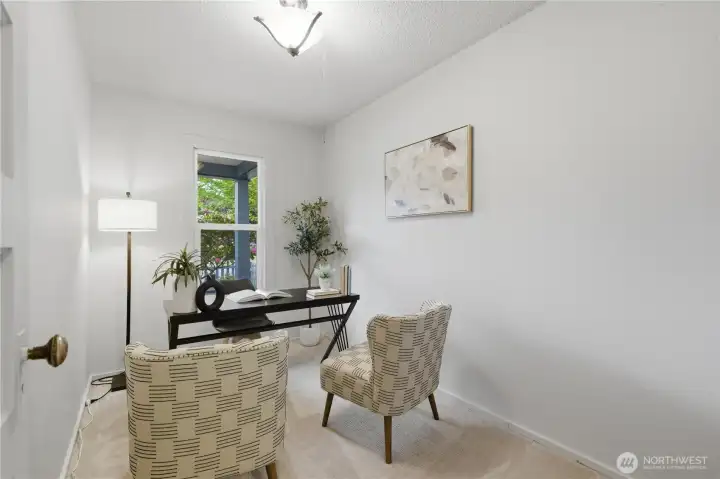 Downstairs Bedroom Easily Used as Office Space