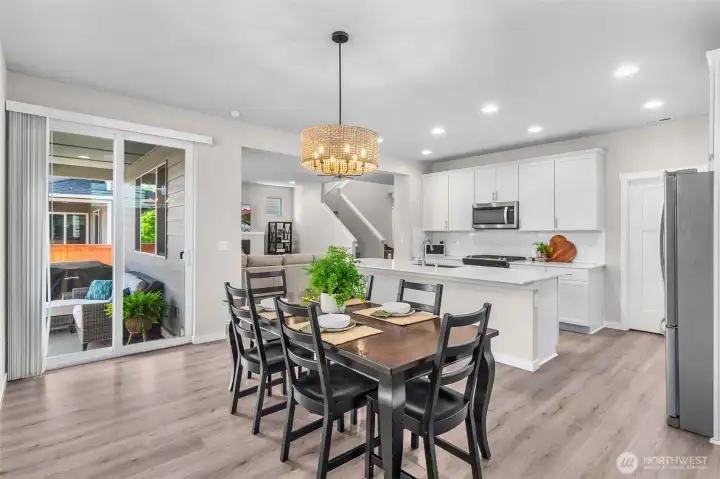 Dining area with direct access to covered patio