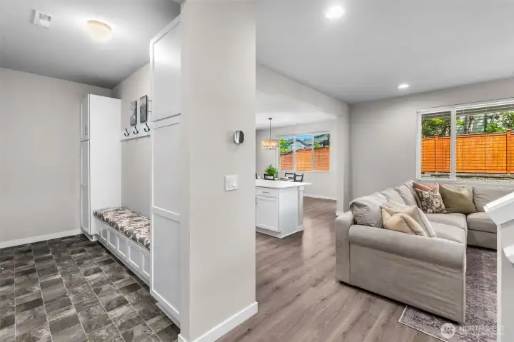 Mudroom off garage