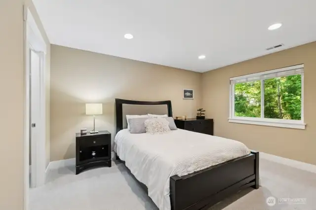 Spacious Bedroom #3 upstairs with large walk-in closet, new carpet & interior paint.