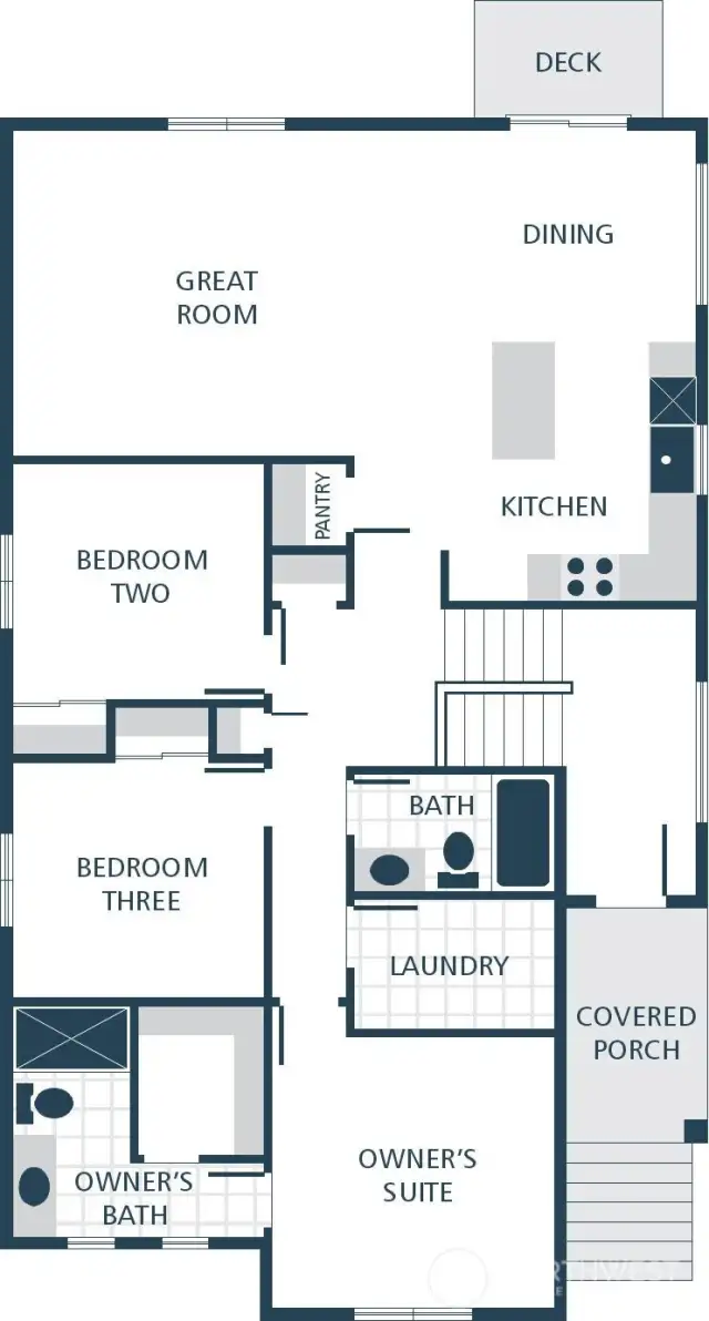Image is a rendering. Photographs are for illustrative purposes only. Features, finishes, interior/exterior colors, landscaping and floorplan shown may vary from actual homes built.