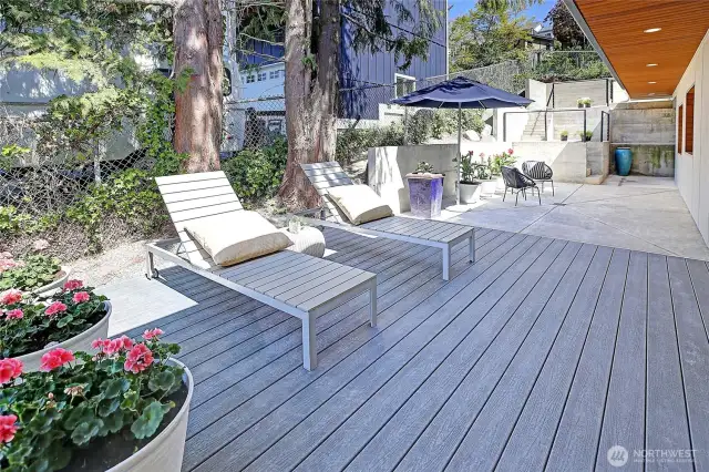 Side of home. This area was built to support a hot tub!