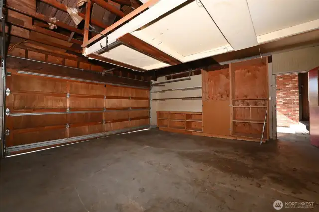 2 car garage with storage space