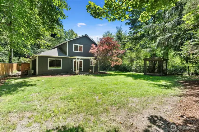 Full fenced oversized back yard