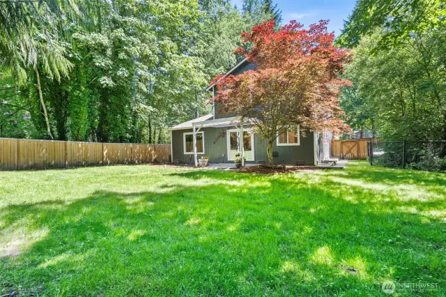 Full fenced oversized back yard