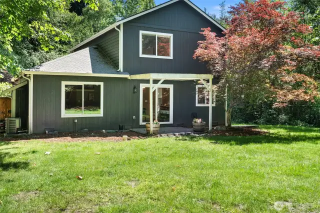 Full fenced oversized back yard