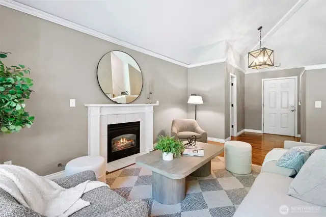 Living room with gas fireplace