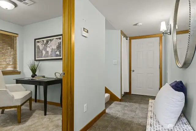 The lower level bedroom or office.