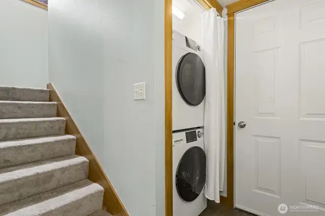 Full sized stack laundry here.