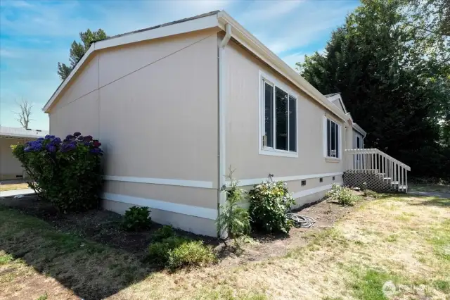 Situated on a corner lot.