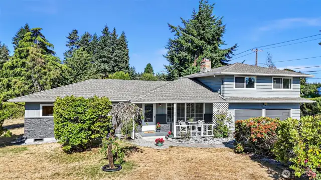 Front home, corner lot