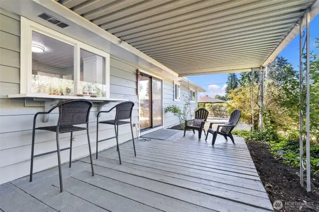 Large covered back patio