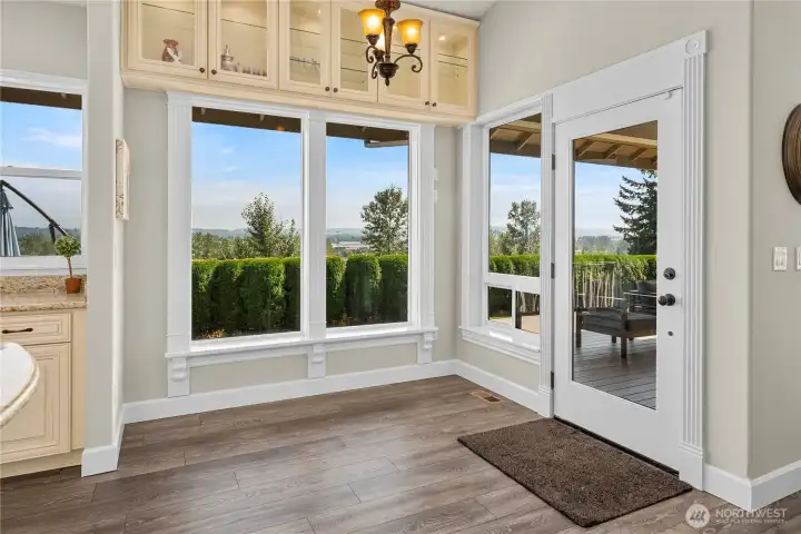 Large windows to take in the view from the eat-in kitchen!