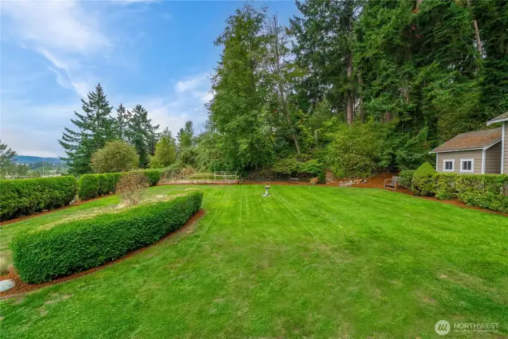 Great balance of greenspace and trees.