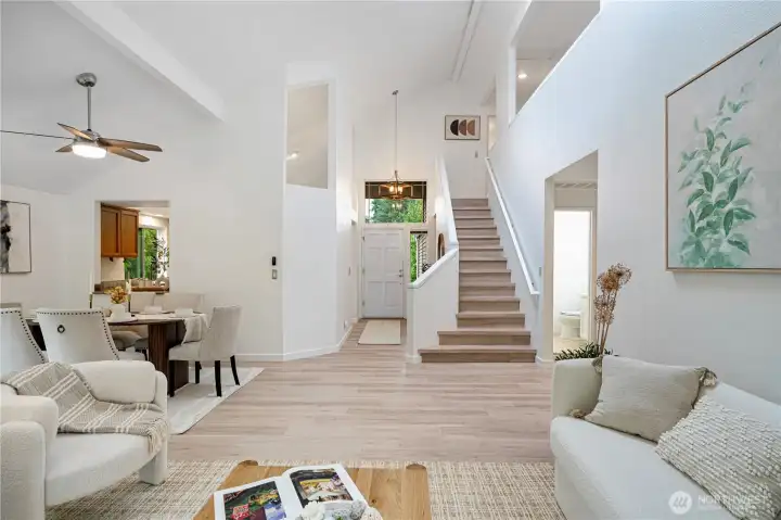 upstairs