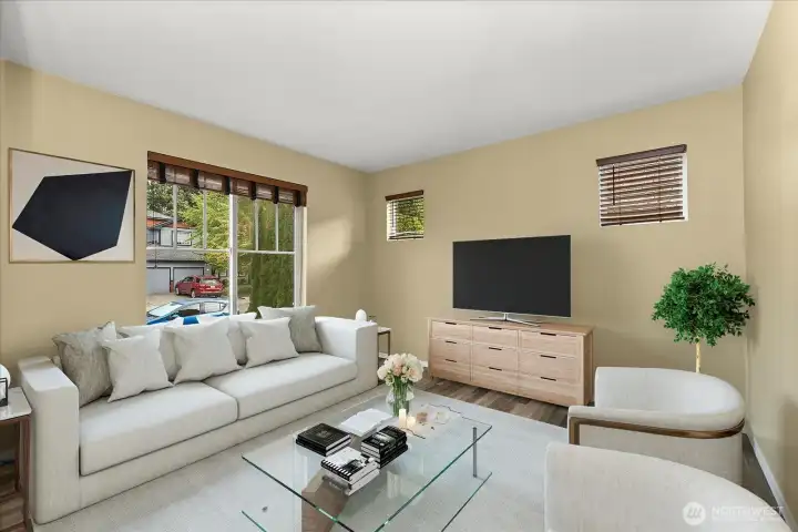 Living room. Virtually staged.