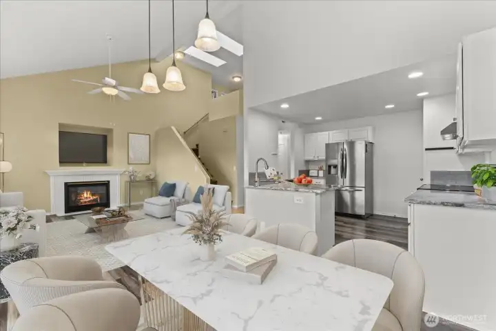 Large open floor plan. Virtually staged