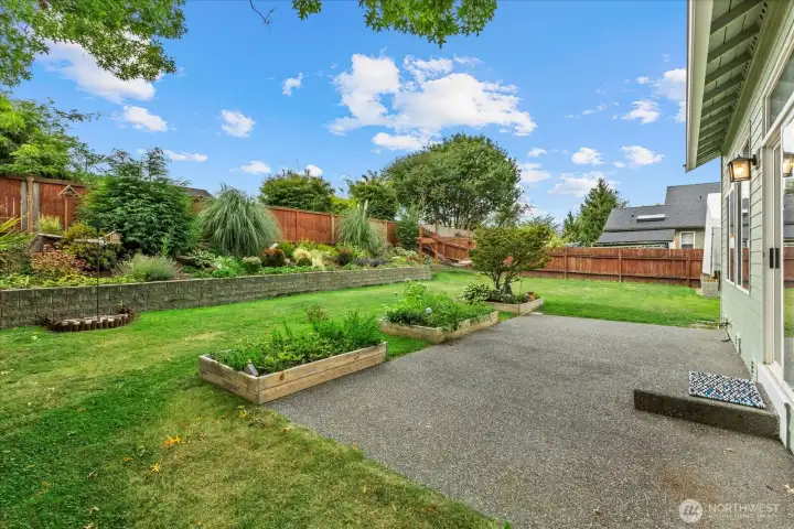 South facing backyard for lots of sunshine.