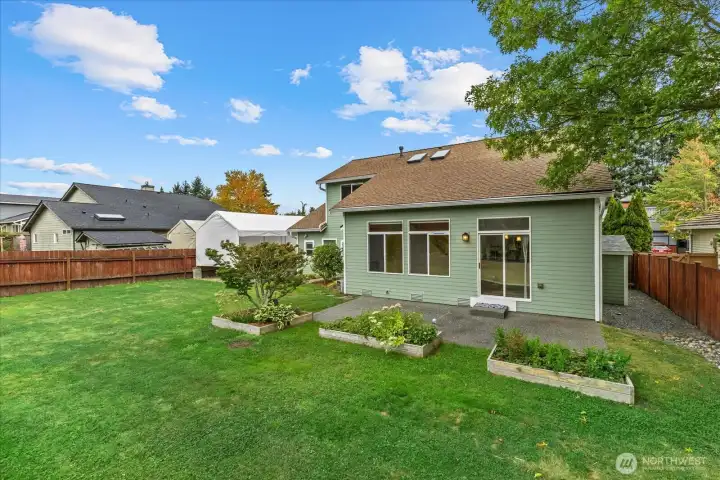 Back of the home. Home has a Heat Pump for AC on those warm summer days.