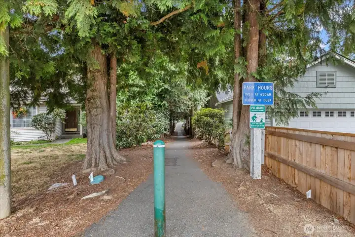 A couple blocks away is the entrance into Jennings Memorial Park. 30 acres w/ trails & a pond stocked with fish.