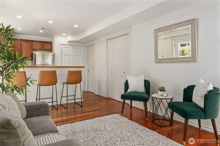 Hardwood floors on main