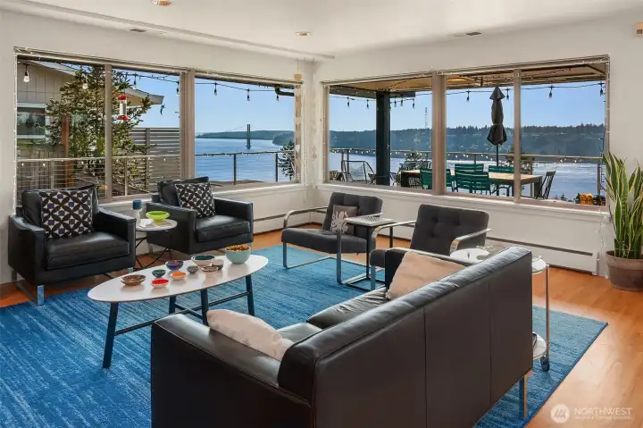 Living area provides intimate spaces yet is still in the loop