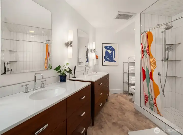 Primary bath is spa like