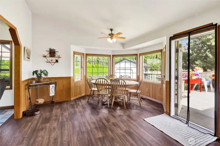 With a large bay bump out to bring in the sunshine!