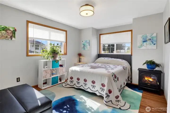 Bedroom 3 overlooks the front yard.