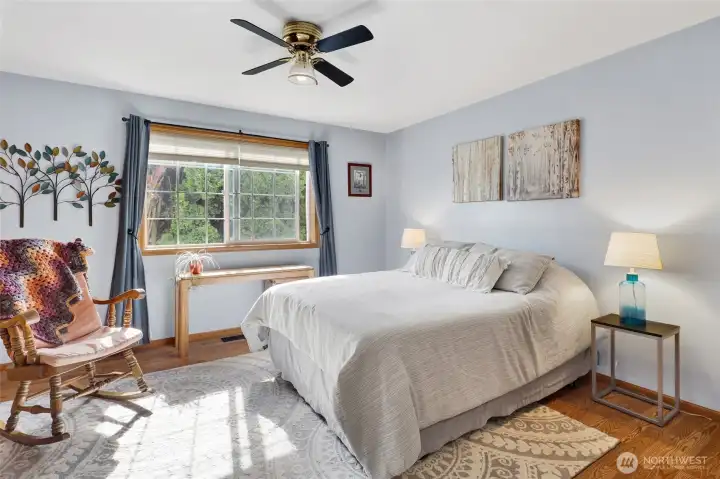 Bedroom 5 is in a quiet location on the lower level.