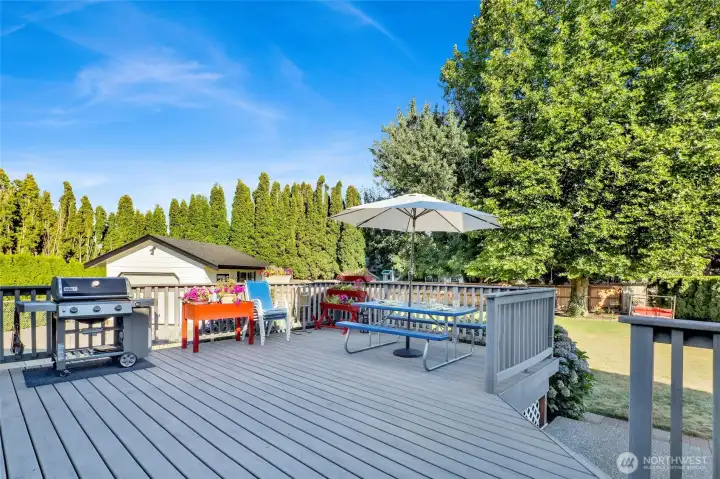 A large, trek deck to enjoy the private back yard replaced in 2003.
