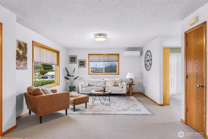 Large windows provide lots of natural light