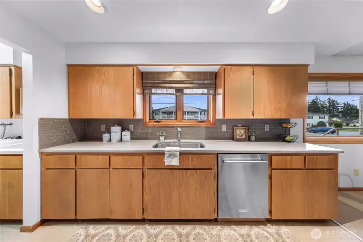 Plenty of cabinets and storage