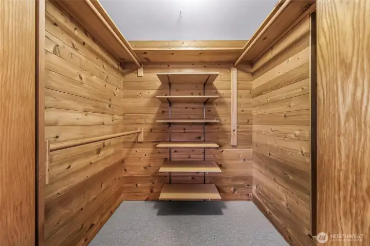 Custom cedar walk-in closet