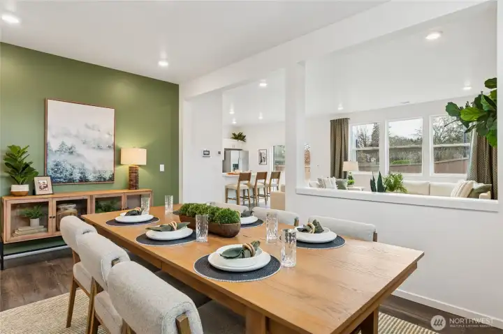 Enjoy hosting with large formal dining room. Actual home is under construction and finishes, colors, and materials may vary. See site agent for details.