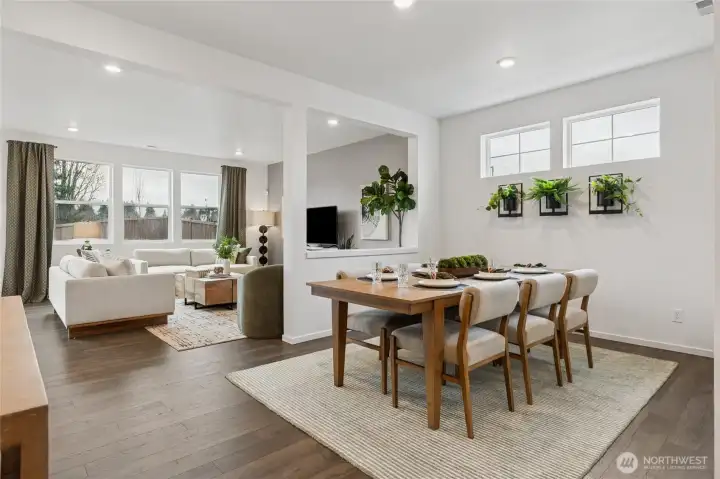 Very open concept living area.  Actual home is under construction. Colors, materials, and features may vary. See site agent for details.