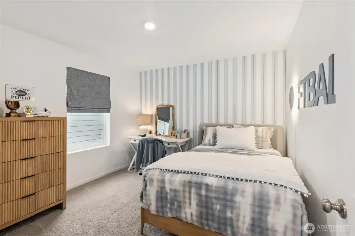 Bedroom 3. Actual home is under construction and finishes, colors, and materials may vary. See site agent for details.