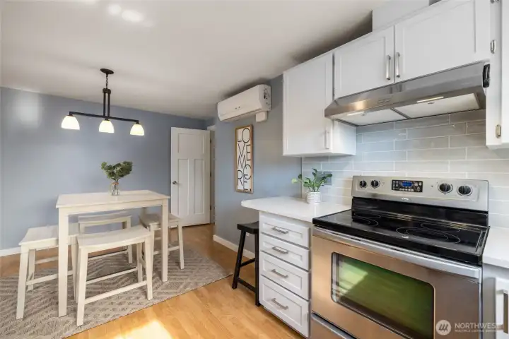 Mini ductless split for year-round climate control - heat in the winter, AC in the summer!