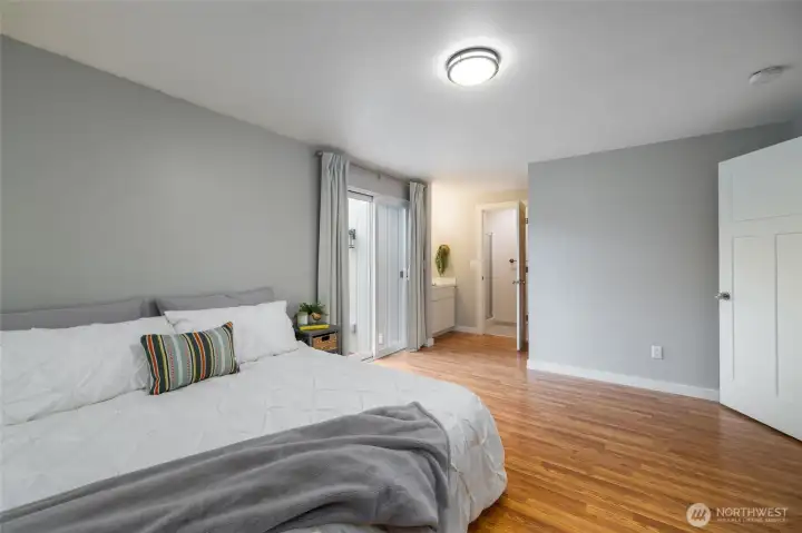 Primary ensuite includes additional linen storage, private 3/4 bath.
