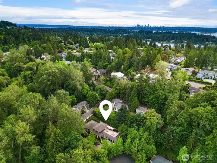 Minutes from Lake Washington and three vibrant downtowns yet surrounded by nature on all sides - a truly singular setting.