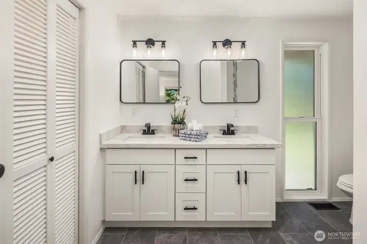 Private remodeled bath adds everyday convenience.
