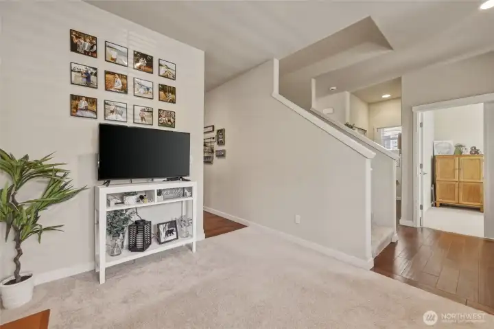 On the other side of the entry is this darling living room.