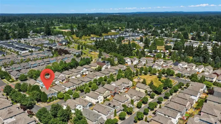 The shady, tree-lined streets of Summerwalk become fall beauties as the leaves turn, too! You can see the various neighborhood parks, and the fabulous Rainier Vista park and sports complex a few streets away.