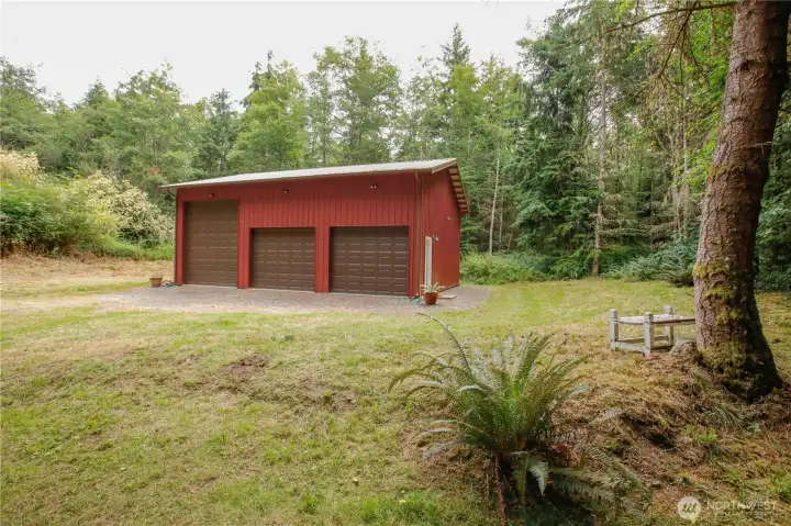 1,080 sf, insulated, 3-bay pole barn with electricity built in 2023 1,080 sf, insulated, 3-bay pole barn with electricity built in 2023