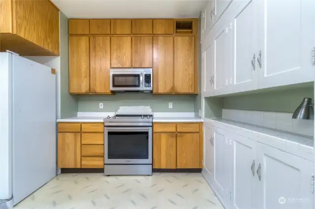 Plenty of counter space in the Kitchen